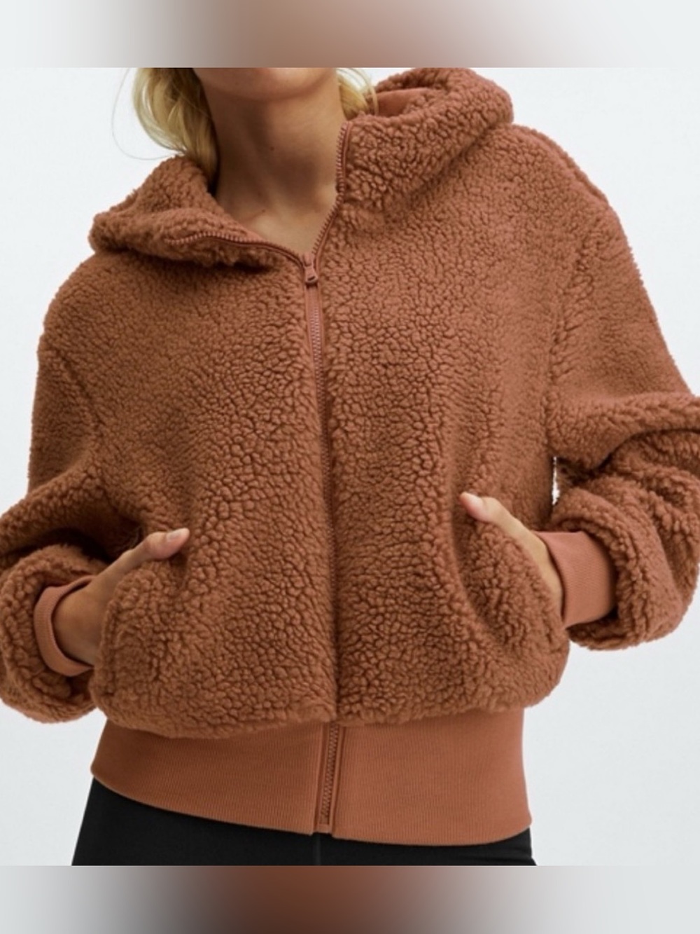 Fabletics Sunmit Teddy Jacket Small Toffee